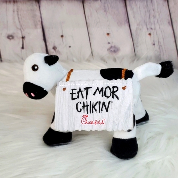 Chick-fil-A Mini Plush Cow Heifer Stuffed Animal Eat Mor Chikin Sign Toy 4.5" - Picture 3 of 14